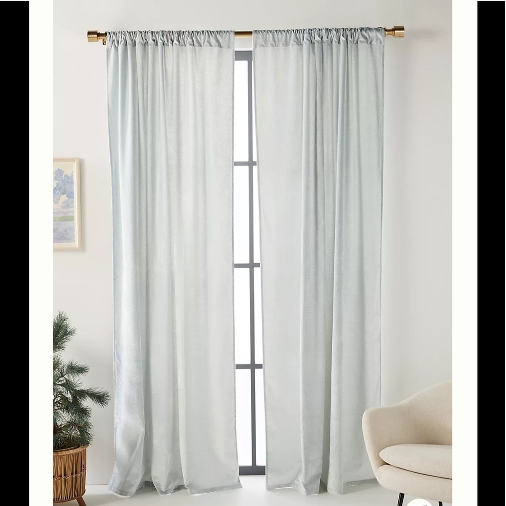 New Anthropologie Raquel Curtain light blue